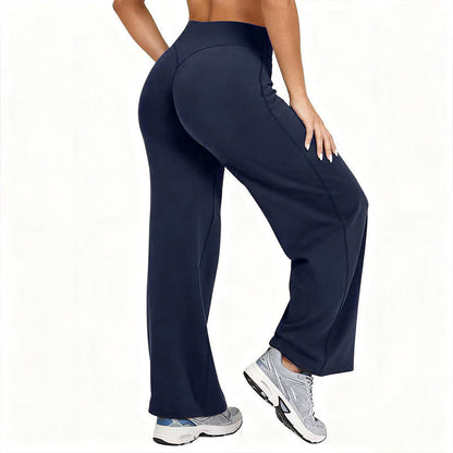 Damen-Yogahose mit hohem Bund und weitem Bein
