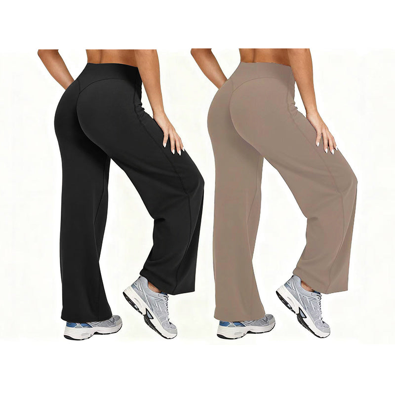 Damen-Yogahose mit hohem Bund und weitem Bein