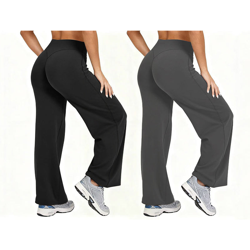 Damen-Yogahose mit hohem Bund und weitem Bein