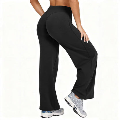 Damen-Yogahose mit hohem Bund und weitem Bein