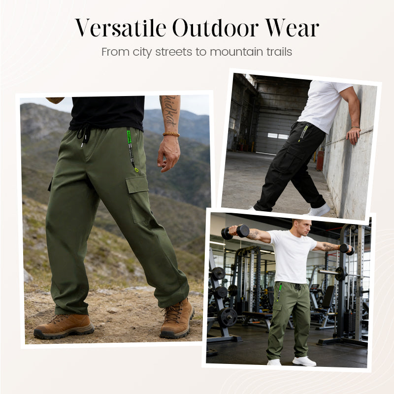 Herren-Cargohose mit mehreren Taschen und Kordelzug