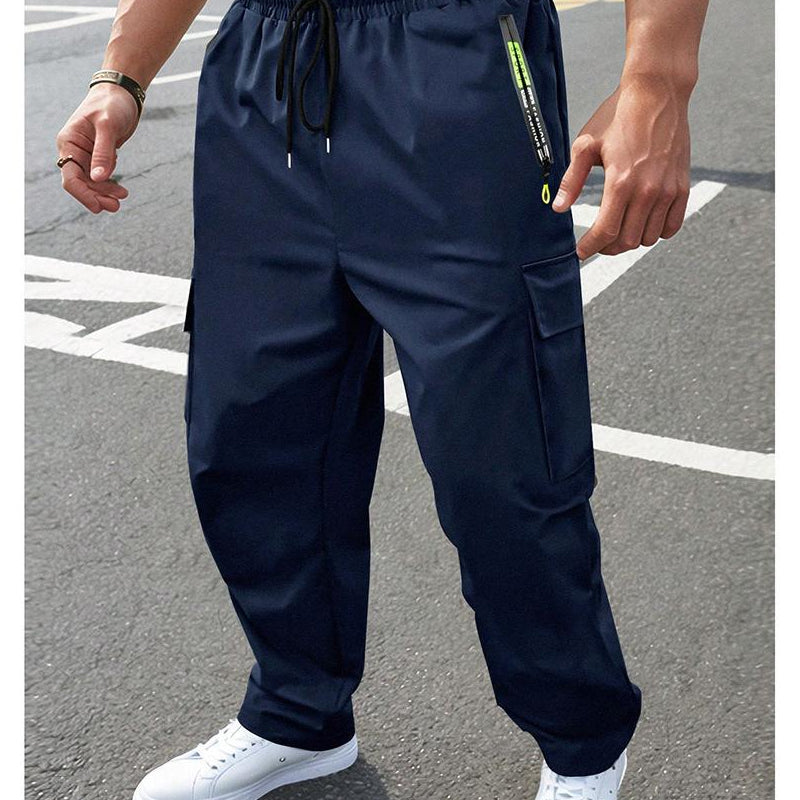 Herren-Cargohose mit mehreren Taschen und Kordelzug