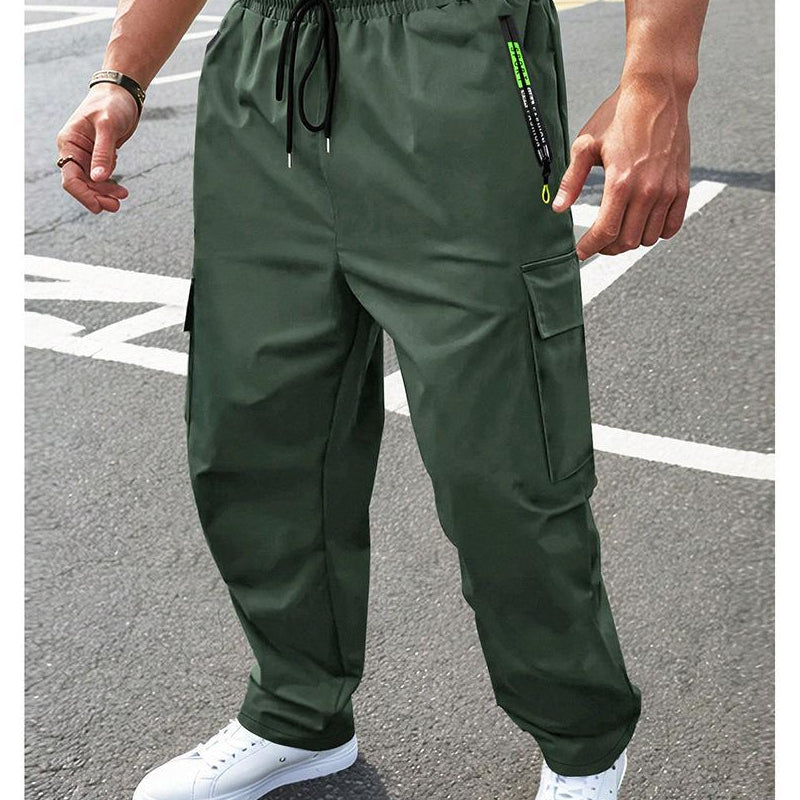 Herren-Cargohose mit mehreren Taschen und Kordelzug