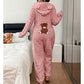 🎀🧸 Roztomilý jednodílný domácí overal s kapucí – teplý, pohodlný a roztomilý | S–2XL 🏠