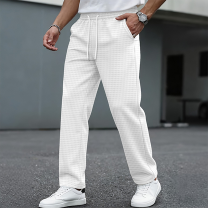 👖✨ Pánské tepláky Waffle – pohodlné, s vázáním, s kapsami | S–3XL ☁️