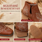 🌸🍂 Dámské retro kotníkové boty Martin s výšivkou – stabilní podpatek, V-výstřih, pohodlné nošení pro podzim a zimu 🌸