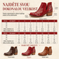 🌸🍂 Dámské retro kotníkové boty Martin s výšivkou – stabilní podpatek, V-výstřih, pohodlné nošení pro podzim a zimu 🌸