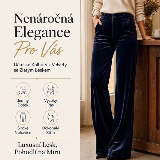 👖✨ Dámské velurové kalhoty s vysokým pasem – široké nohavice, teplé a pohodlné | S–3XL 😍