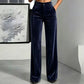 👖✨ Dámské velurové kalhoty s vysokým pasem – široké nohavice, teplé a pohodlné | S–3XL 😍
