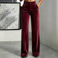 👖✨ Dámské velurové kalhoty s vysokým pasem – široké nohavice, teplé a pohodlné | S–3XL 😍