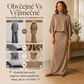 👗✨ Elegantní dámská souprava (blůza s netopýřími rukávy + maxi sukně) – pohodlná a stylová | S–2XL 🍷