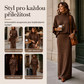 👗✨ Elegantní dámská souprava (blůza s netopýřími rukávy + maxi sukně) – pohodlná a stylová | S–2XL 🍷