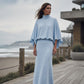 👗✨ Elegantní dámská souprava (blůza s netopýřími rukávy + maxi sukně) – pohodlná a stylová | S–2XL 🍷