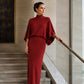 👗✨ Elegantní dámská souprava (blůza s netopýřími rukávy + maxi sukně) – pohodlná a stylová | S–2XL 🍷