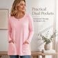 👚🌿 Dámské tričko s dlouhým rukávem – oversize, pohodlné, s kapsami | M–5XL🌟