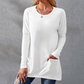 👚🌿 Dámské tričko s dlouhým rukávem – oversize, pohodlné, s kapsami | M–5XL🌟