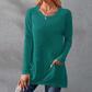 👚🌿 Dámské tričko s dlouhým rukávem – oversize, pohodlné, s kapsami | M–5XL🌟