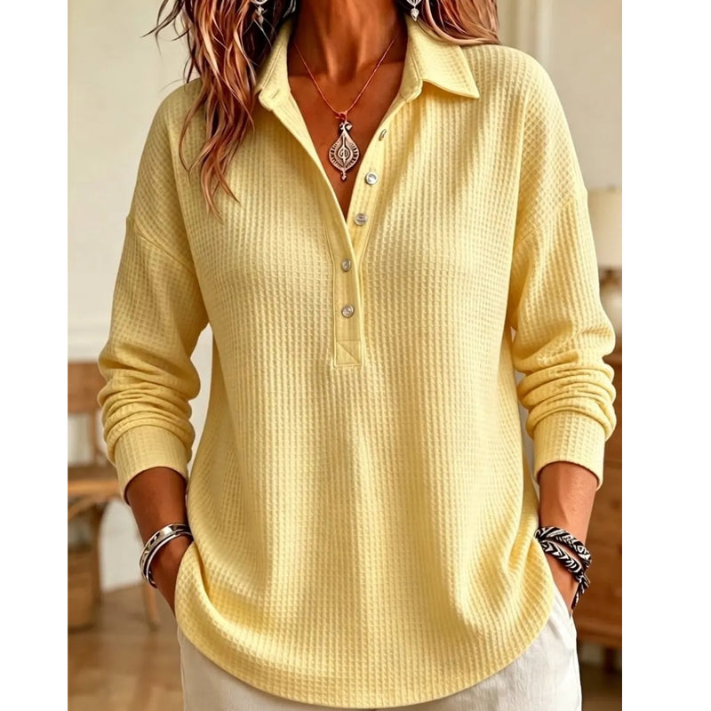 ☀️🧶 Jetzt im Trend – Lässiges Waffelstrick-Shirt – ideal für Alltag