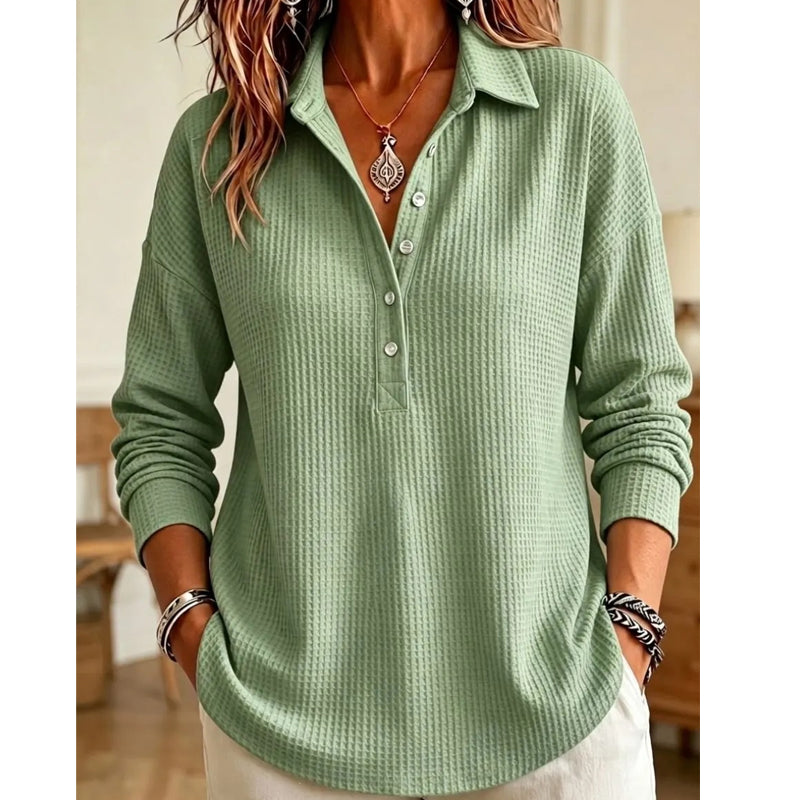 ☀️🧶 Jetzt im Trend – Lässiges Waffelstrick-Shirt – ideal für Alltag
