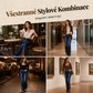 🌼✨ Dámské retro zvonovné džíny s bohémským výšivkovým panelem – vysoký pas, prudná džínovina, květinový styl