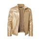 💯 Premium Look, Everyday Ease | Men's PU Leather Stand-Collar Zip-Up Jacket