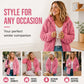 ☁️ Dámská bundа s kapucí na zip z fuzzy materiálu