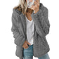 ☁️ Dámská bundа s kapucí na zip z fuzzy materiálu