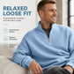 Men's Relaxed Half-Zip Waffle Texture Sweatshirt