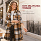 Women's Casual Long Plaid Button Down Shacket