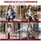 Women's Casual Long Plaid Button Down Shacket