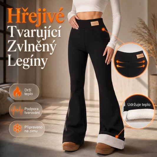 ❄️👖 Dámské zvonovné legíny s plyšovou podšívkou – vysoký pas, hřejivé, siluetu zvladšující, S–L😍