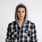 Men's Plaid Flannel Hooded Shirt Jacket