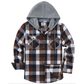 Men's Plaid Flannel Hooded Shirt Jacket