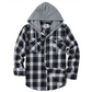 Men's Plaid Flannel Hooded Shirt Jacket