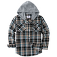 Men's Plaid Flannel Hooded Shirt Jacket