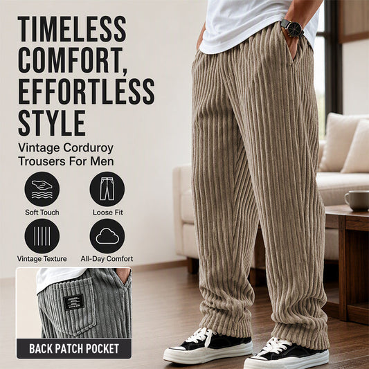 🔥⭐ Pánské retro manšestrové kalhoty s pruhy – pohodlný střih, 11 barev, S–5XL👖