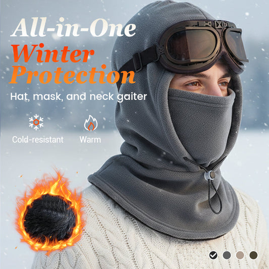 ⛷️❄️ Termoizolační balaklava s obličejovou maskou a stáhnutelným průvlakem – huba, krk i uši v teple, 4 barvy