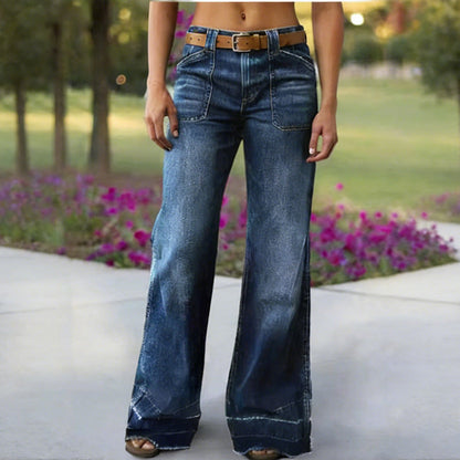 👖💖 Dámské retro zvonovné džíny s kapsami – pružná bavlna, prodlužuje nohy, 3 barvy, S–2XL