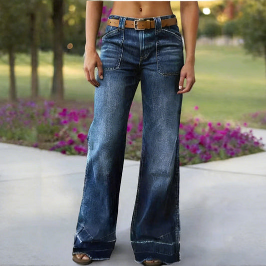 👖💖 Dámské retro zvonovné džíny s kapsami – pružná bavlna, prodlužuje nohy, 3 barvy, S–2XL