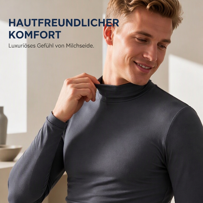 Herren-Langarmshirt mit Stehkragen – Slim Fit