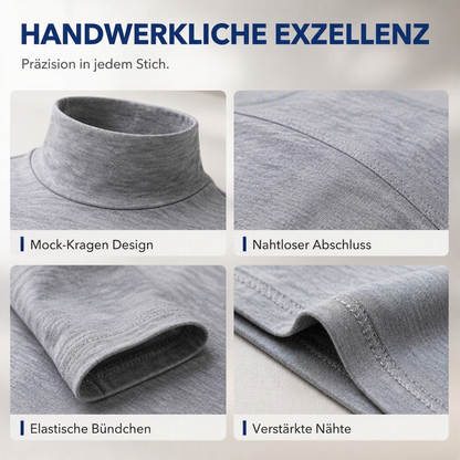 Herren-Langarmshirt mit Stehkragen – Slim Fit