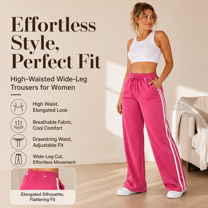 💗✨ Dámské kalhoty s vysokým pasem a rovnými nohavicemi – 18 barev, XS–XL
