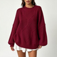 🧶✨ Dámský volný pulovr s pleteným vzórem cop – 12 barev, S–XL