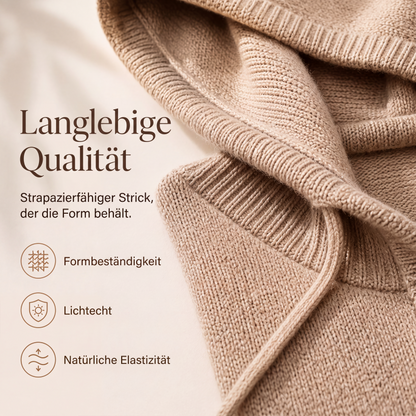 Damen-Strickpullover mit Kapuze und weitem Schnitt