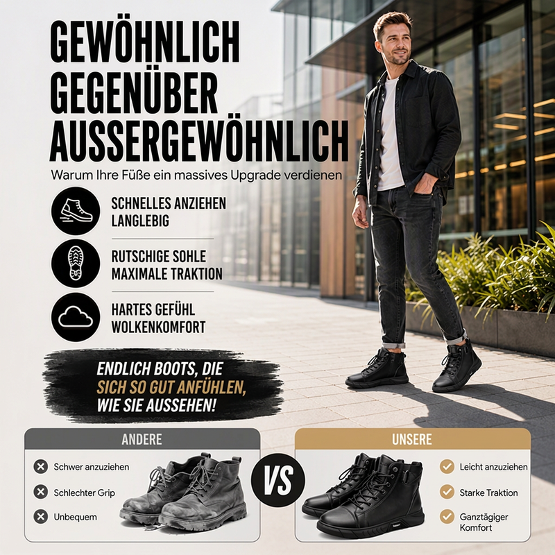 Herren-Schnürboots mit seitlichem Reißverschluss