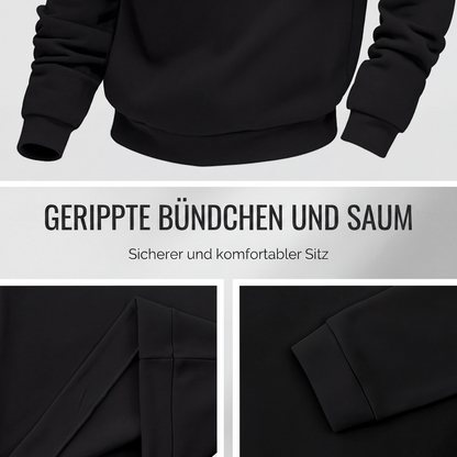 Herren-Troyer mit Stehkragen und gerippten Bündchen