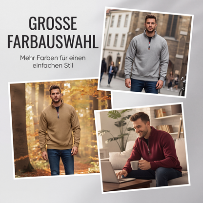 Herren-Troyer mit Stehkragen und gerippten Bündchen