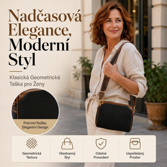 Stylová kabelka přes rameno s trojvrstvým diamantovým vzorem👜✨