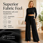 🏃☁️ Dámská řebrová souprava crop top + kalhoty s širokými nohavicemi – 9 barev, S–2XL