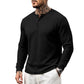 👕 Pánské ležérní triko s Henley výstřihem a dlouhým rukávem – 5 barev, M–2XL😍